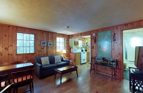 Greenville Junction Cabin | Lakefront cabin with private dock & beach access