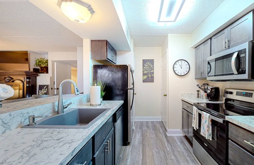 Lake Harmony Condo | Lakefront condo with balcony, fireplace, washer/dryer, central AC, & fast WiFi