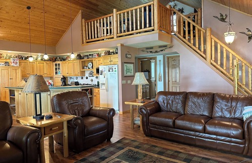 Burtrum House | Lakefront home ice fishing snowmobile trail access with beautiful sunrise view