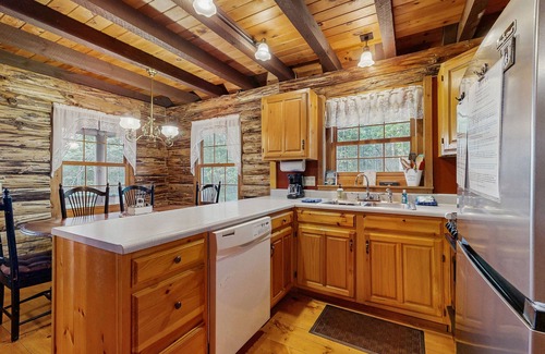 Greenville Cabin | Lakefront home w/pristine views Outdoor firepit and full kitchen