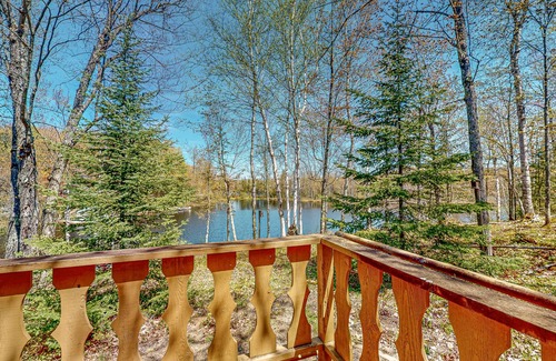 Presque Isle House | Lakefront home with large patio, fire pit, & a provided kayak