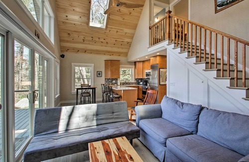 Meredith Cottage | Lakefront Meredith Home: Private Beach & Fire Pit!