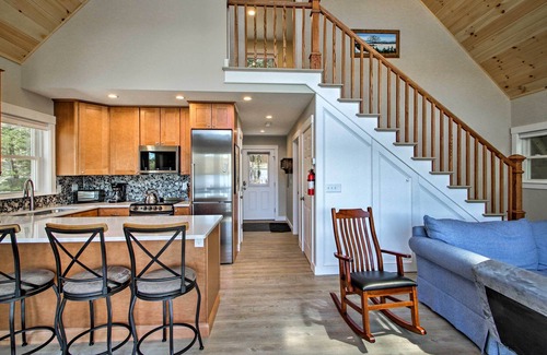 Meredith Cottage | Lakefront Meredith Home: Private Beach & Fire Pit!