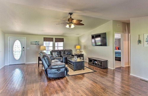 Graford House | Lakefront Retreat with Pier, Bar Hut and Fireplace!
