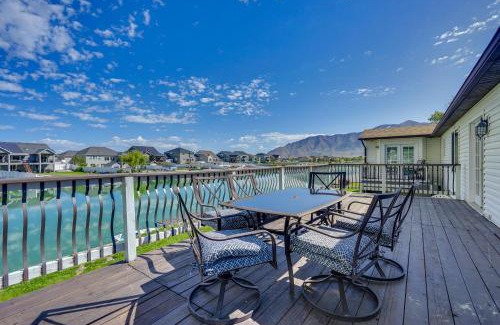 Stansbury Park House | Lakefront Utah Home with Private Beach, Dock and Canoe