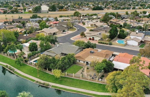 Dobson Ranch House | Lakeview Estate w/ Fire Pit, Theater Room & Modern Amenities