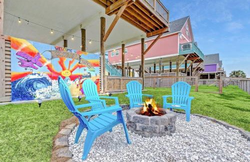 Port Bolivar House | Large 5bd Hot Tub w Ocean View, Firepit & Gameroom