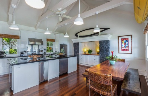 Anahola House | Large Gated Oceanfront Estate ~ Secluded on a beach, safe all year TVNC-4185