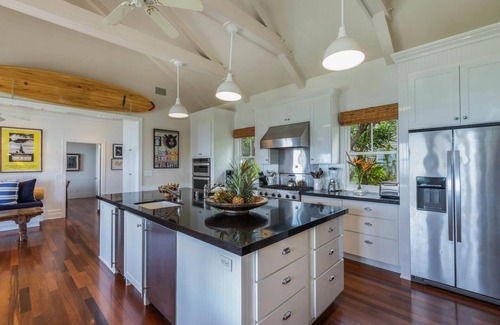 Anahola House | Large Gated Oceanfront Estate ~ Secluded on a beach, safe all year TVNC-4185