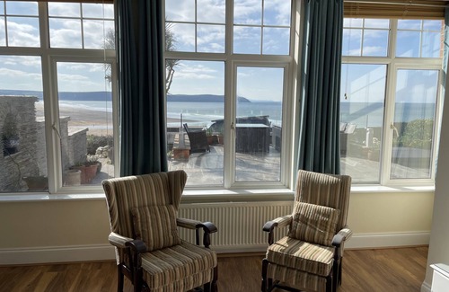 Mortehoe House | Large Victorian House for 12 Overlooking Woolacombe Beach. Hot Tub, BBQ, Parking