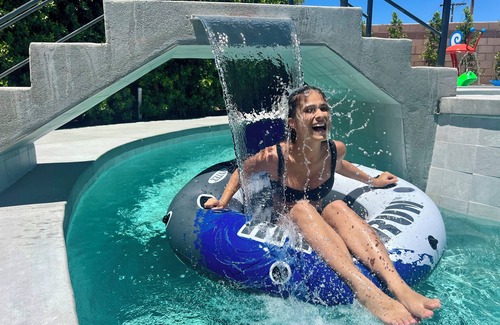 Coachella Villa | LAZY RIVER, Pedal boats, SPLASH PARK, Water slide, Theater, Arcade games, V/ball