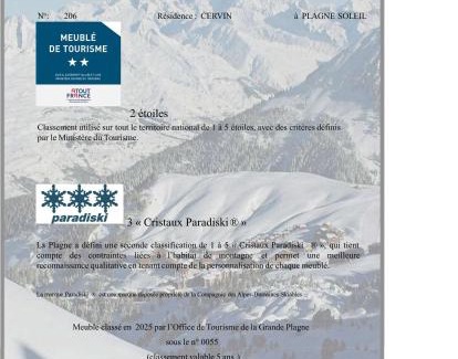 Plagne Soleil Apartment | Le balcon du soleil, Pied de pistes 2100m 5 pers Plagne Soleil paradiski classé 2 étoiles meublé et 3 cristaux Paradiski
