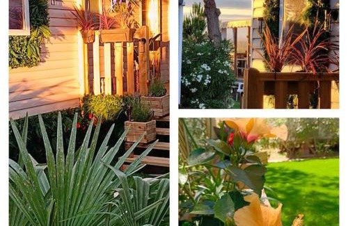 Canet-Plage Other | Le Lagon Rose nice bungalow Camping SIBLU le Mar Estang Canet-en-Roussillon, 2 rooms, 2 bathrooms, 2 TV, free WIFI, sheets & towels included, beach at 5 mn walk