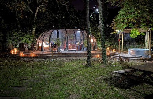 Contigny Cabin | Le Repère du Bûcheron: cosy bubble with Nordic bath for an authentic stay