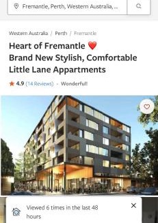 Fremantle Apartment | Little Lane Apartments Comfortable and Chic Heart Of Fremantle New Fully Equiped 2 Double Beds and 2 bathrooms Large balcony 1 Free car bay