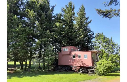 Troutdale House | Little Red Caboose with a View in the Scenic Columbia River Gorge