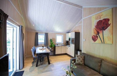 Oirschot Ski Chalet | Lodge in Brabant with Cozy Covered Terrace