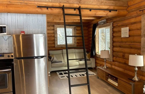 Central Okanagan Apartment | Lofted log cabin with fire table