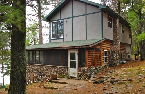 Minong Cabin | Log Cabin with Pontoon, Beautiful Spring Fed Sand Bottom Leader Lake