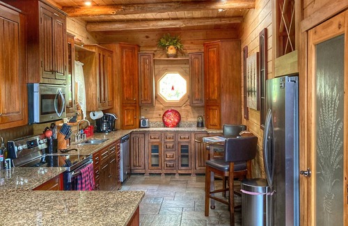 Lake Lure House | Log home on the river with mountain views