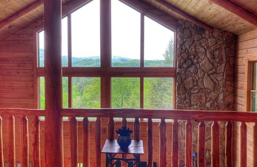 Lake Lure House | Log home on the river with mountain views