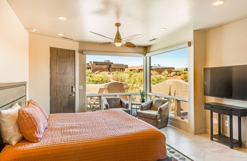 St. George House | Lovely desert casita with fireplace, patio & access to pool/hot tub