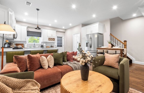 The Heights Condo | Luxe 2-Bedroom Home with AC, Fast WiFi, Private Patio, Gameroom 15minutes to NYC