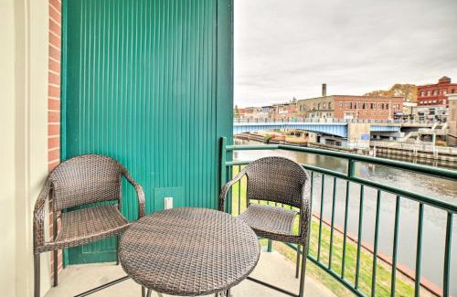 Manistee Apartment | Luxe Manistee Condo with Balcony and River Views!