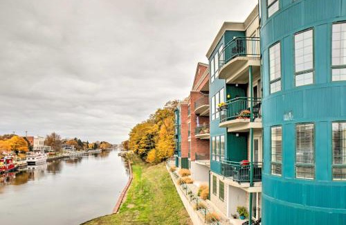 Manistee Apartment | Luxe Manistee Condo with Balcony and River Views!