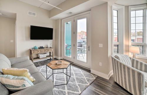 Manistee Apartment | Luxe Manistee Condo with Balcony and River Views!