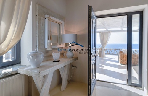 Kea Villa | Luxurious villa on the watefront with a swimming pool & steps leading to the sea