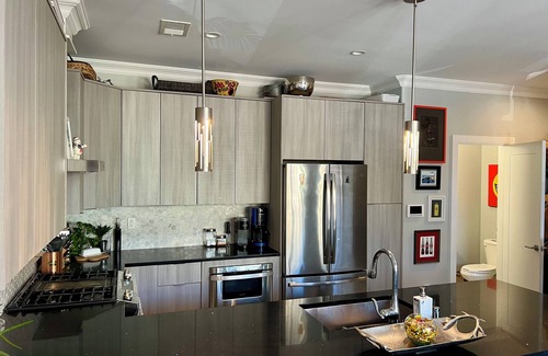 The Heights Condo | Luxury 2-bedroom condo in charming Jersey City with private deck and NYC views