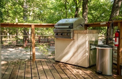 Dennis Cabin | Luxury African Tent W/A/C, Waterfall, 300 acre ranch on the Brazos River! "Amazing"- FW Mag Tubing!
