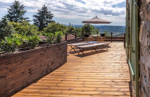 Saint-Prejet-Armandon House | Luxury atypical stone house in a hamlet with view and fireplace