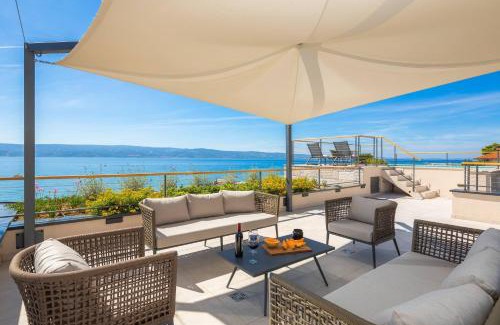 Omis Villa | Luxury beachfront VILLA FLORES heated outdoor, indoor pool, whirlpool, sauna