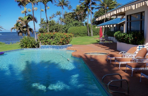 Kekaha House | Luxury Gated private acre , Beach front Rental,with pool,spa,sauna ,and more