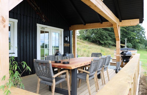 Kuestelberg House | Luxury lodge near Winterberg with hot tub with a beautiful view