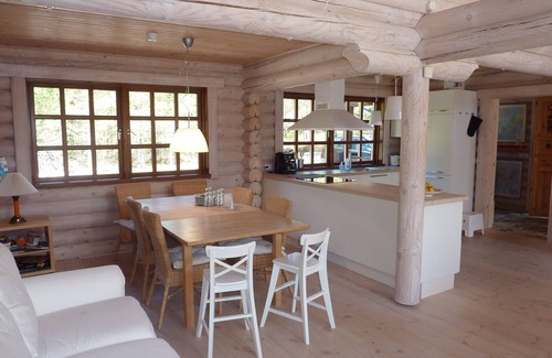 Mansarp Cabin | Luxury log cabin, in the middle of nature, own beach. Wi-fi and modern facilities.