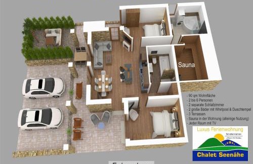 Schalkenmehren Apartment | Luxus Ferienwohnung Chalet Seenähe