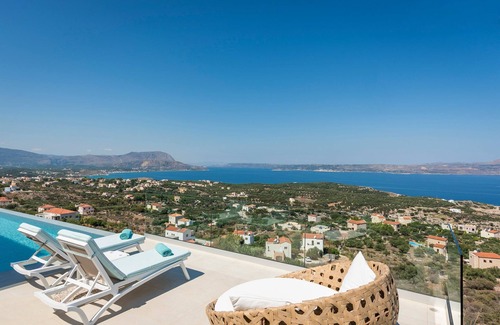 Chania Villa | Magnificent Crete Villa | Villa Opulent Horizon | 5 Bedrooms | Spacious Terrace.