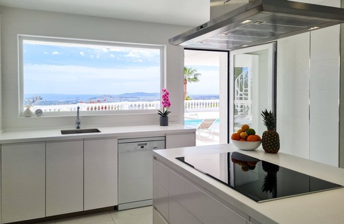 Can Furnet Villa | Majestic Panorama Ocean View Villa Multicolor LED XXL Pool Ibiza Town