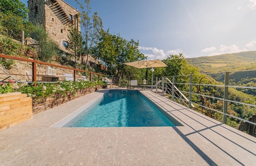 Montefortino Villa | MarcheAmore - La Roccaccia. Private Castle with Pool & Jacuzzi.