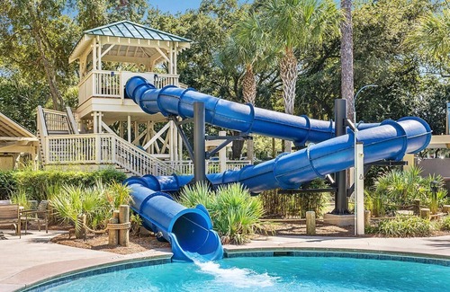 Palmetto Dunes Villa | Marriott Barony Beach Club oceanside courtyard view 2BR/2BA villa 6/27/26-7/2/26