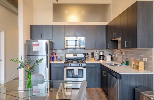 Near South Side Apartment | McCormick Place 2b/2b family unit with optional parking for up to 8 guests