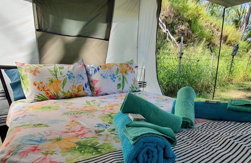Mount Morgan Bed & Breakfast | Meyenburg Luxury Tent with shared bathroom/kitchen/lounge