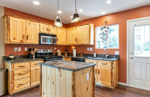 Littleton House | Modern Cabin Vibe, With great back yard to relax in. New furnishings and hot tub