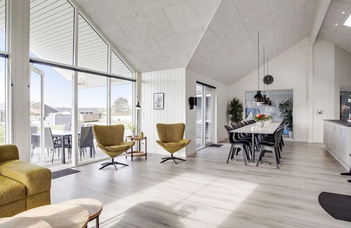 Marup House | Modern pool and activity house with jacuzzi, sauna, wifi and fireplace