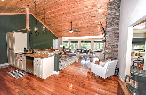 Hayesville House | Mountain View Estate Pool is OPEN Hot Tub Outdoor Kitchen Game Room & Theatre