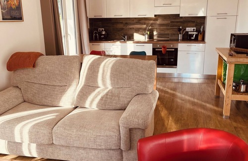 Galeria Apartment | NEW APARTMENT FOR 2 PEOPLE .2 MINUTES WALK FROM THE SEA, HEATED POOL WI FI FREE
