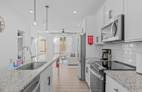 Northeast Raleigh House | New Built Dreamy Designer's Retreat, Fire Pit, Office Desks